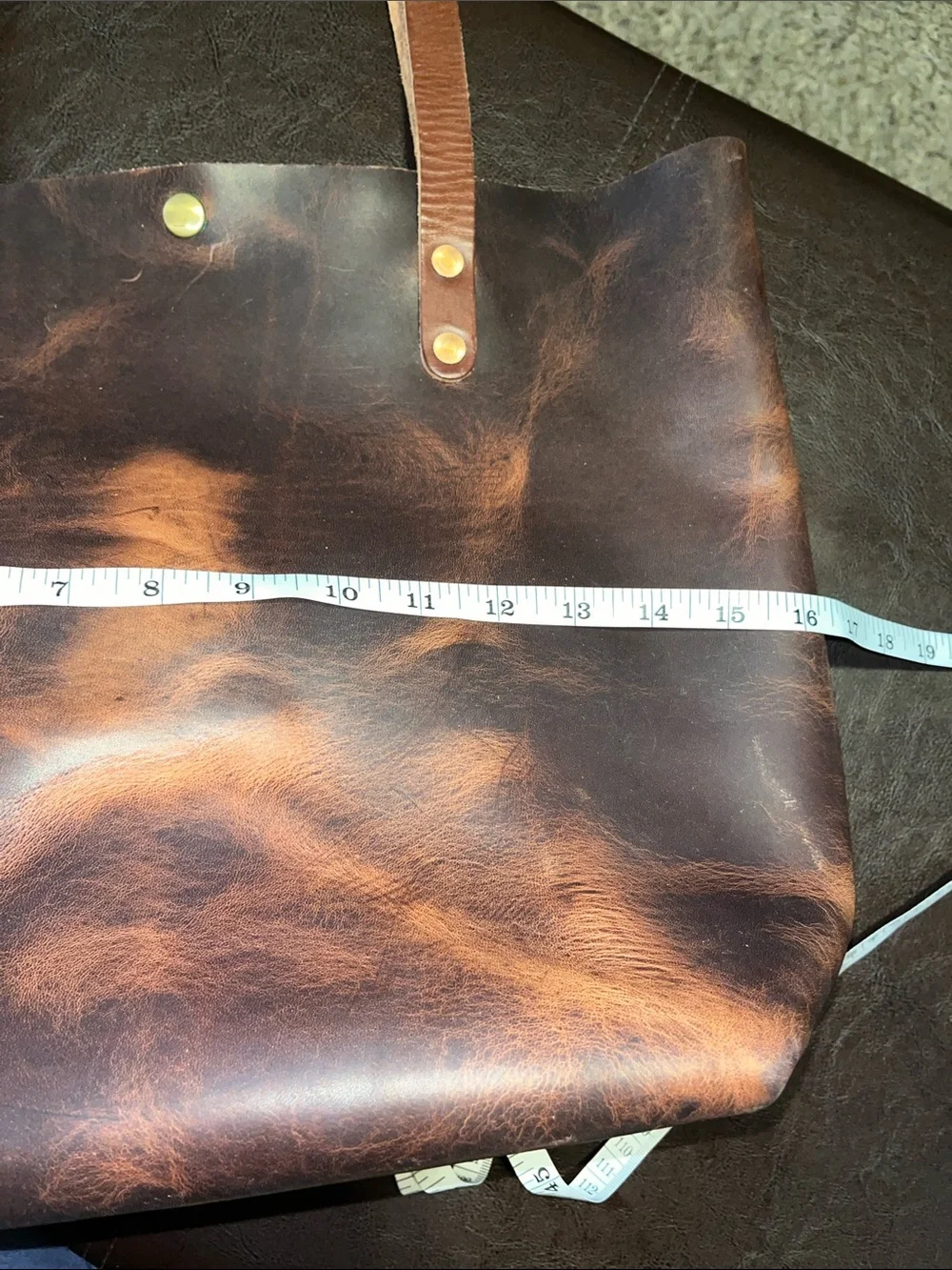 Autumn harvest Brown Leather Tote Bag from KMM and co